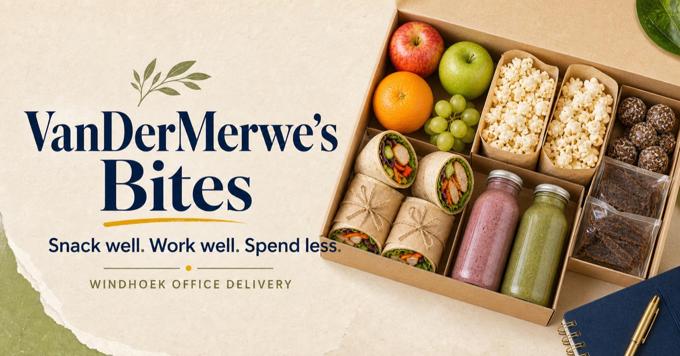 Shareable VanDerMerwe’s Bites meeting snack box advert